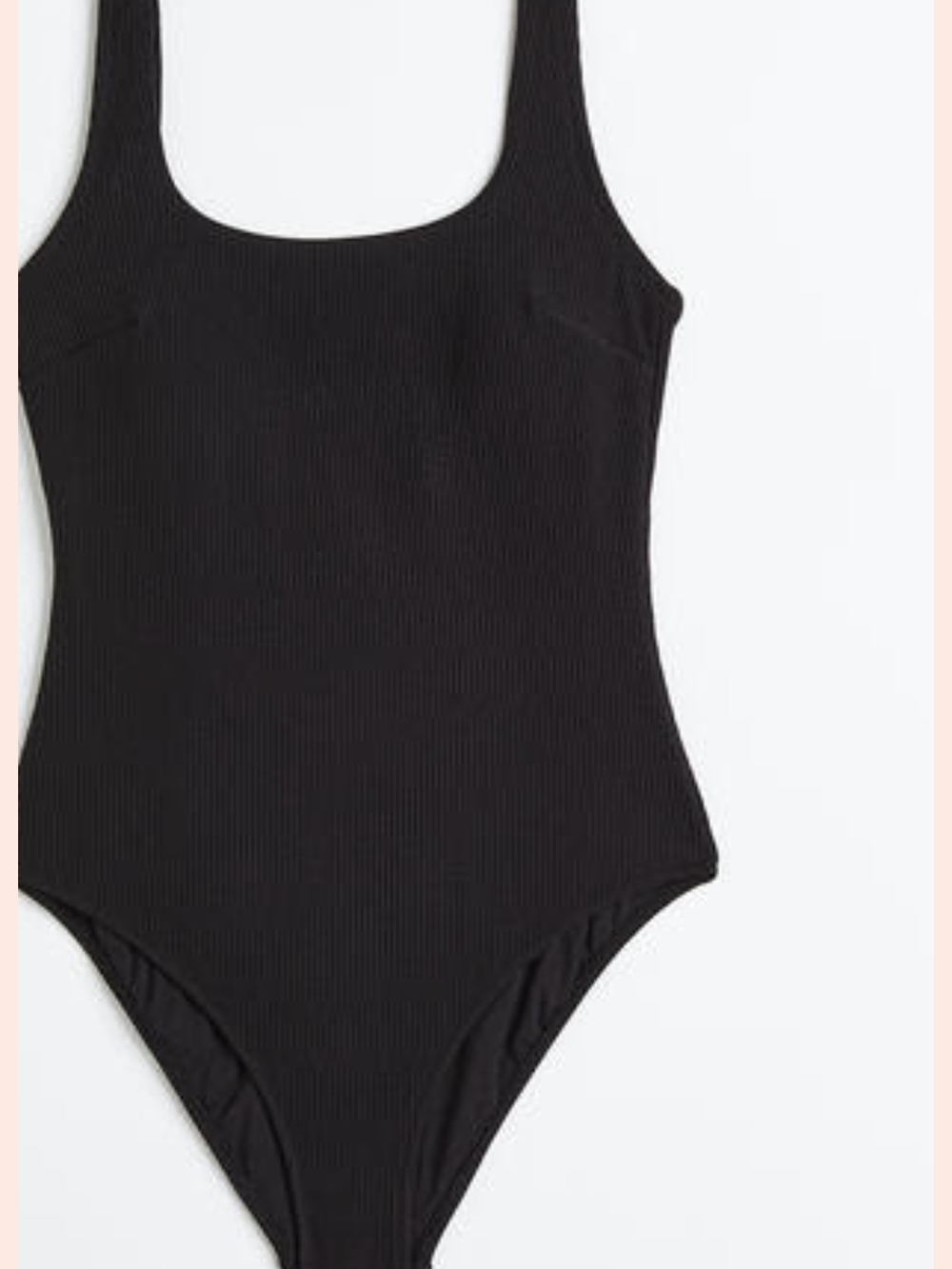 H&M Black Ribbed One-Piece Swimsuit